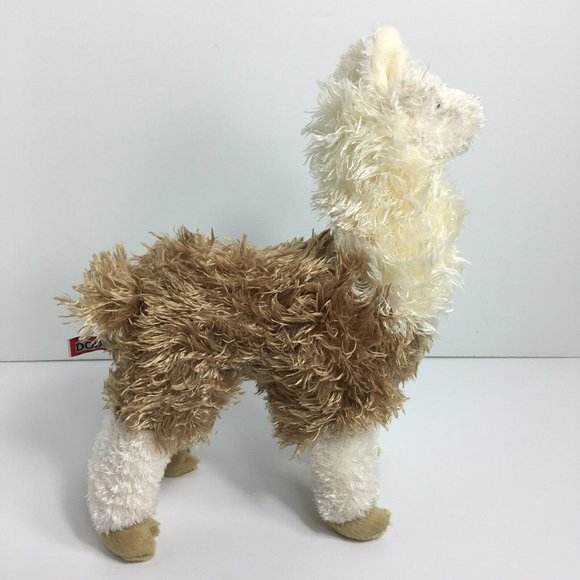 Douglas Alpaca Llama Plush Stuffed Animal White Brown 10" Cuddle Toys 2015 Stand - Picture 3 of 12